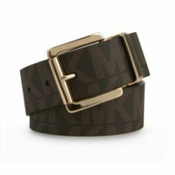 Michael Kors Brown Chocolate+Gold Buckle Belt LG main image 4